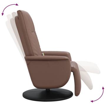 Massage Recliner Chair with Footrest - Brown Faux Leather