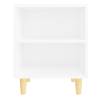 Scandinavian Bed Cabinet with Solid Wood Legs - White 40x30x50 cm