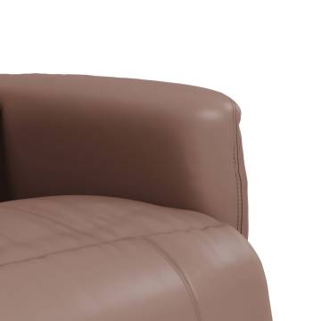 Massage Recliner Chair with Footrest - Brown Faux Leather