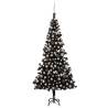 Artificial Pre-lit Christmas Tree with Ball Set Black 240 cm PVC Colour black and rose Size 240 x 120 cm Quantity in Package 1 Number of Branch Tips 