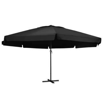 Elegant Outdoor Parasol with Aluminium Pole - 500 cm Black