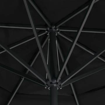 Elegant Outdoor Parasol with Aluminium Pole - 500 cm Black