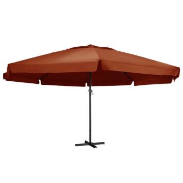 Outdoor Parasol with Aluminium Pole - 600 cm Terracotta