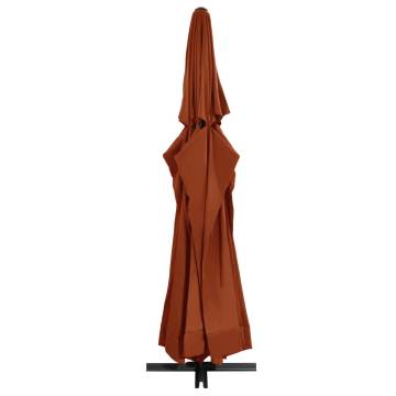 Outdoor Parasol with Aluminium Pole - 600 cm Terracotta