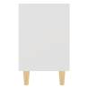 Scandinavian Bed Cabinet with Solid Wood Legs - White 40x30x50 cm