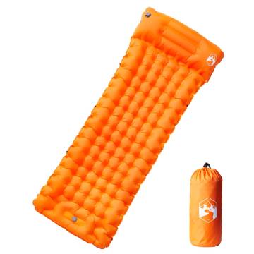 Self Inflating Camping Mattress with Pillow - 1 Person, Orange