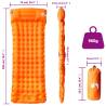 Self Inflating Camping Mattress with Pillow - 1 Person, Orange