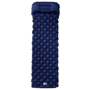 Inflating Camping Mattress with Pillow - Navy Blue 1-Person