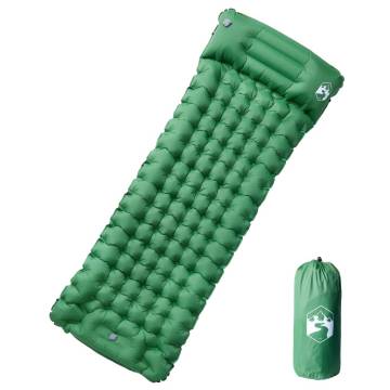 Self Inflating Camping Mattress with Pillow - 1-Person Green