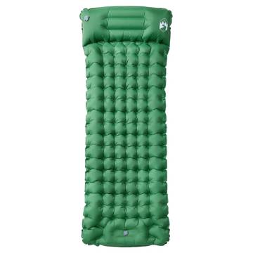 Self Inflating Camping Mattress with Pillow - 1-Person Green