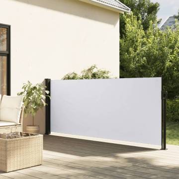 Retractable Side Awning White 140x500 cm - Outdoor Privacy Screen