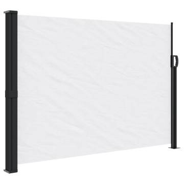 Retractable Side Awning White 140x500 cm - Outdoor Privacy Screen