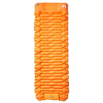 Self Inflating Camping Mattress with Pillow - 1 Person Orange