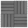 11 pcs Decking Tiles Deep Embossed WPC 30x30 cm 1 sqm Grey Colour grey Number of 1 