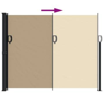 Retractable Side Awning Beige 160x500 cm - Privacy & Style