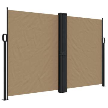 Retractable Side Awning Taupe 160x600 cm - Privacy Screen