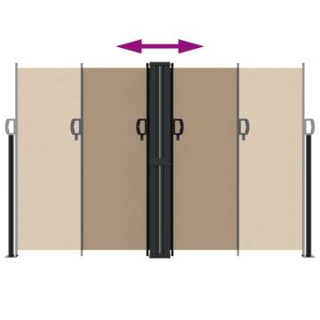 Retractable Side Awning Taupe 160x600 cm - Privacy Screen