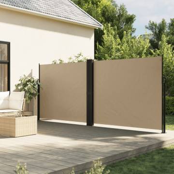 Retractable Side Awning Beige 180x1000 cm - Privacy Screen