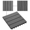 11 pcs Grey Deep Embossed WPC Decking Tiles | 1 sqm 30x30 cm