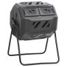 Garden Compost Bin Black 73x64x95 cm - 160 L Efficient Design