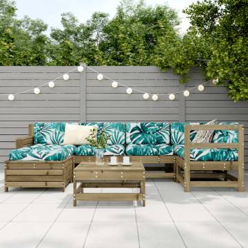 7 Piece Garden Sofa Set - Durable Impregnated Pine Wood