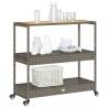 3-Tier Grey Poly Rattan Bar Cart - Stylish & Durable