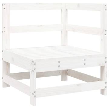 3 Piece Garden Sofa Set - White Solid Pine Wood