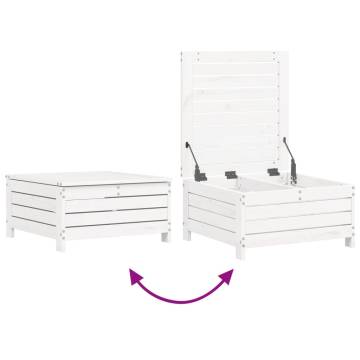 3 Piece Garden Sofa Set - White Solid Pine Wood