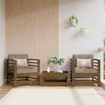 Garden Chairs 2 pcs Honey Brown Solid Wood Pine | HipoMarket