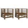 Garden Chairs 2 pcs Honey Brown Solid Wood Pine | HipoMarket