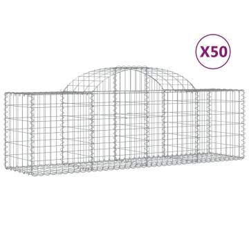 Arched Gabion Baskets - 50 pcs Galvanised Iron 200x50x60/80 cm