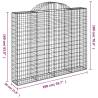 Arched Gabion Baskets - 8 pcs Galvanised Iron | HipoMarket