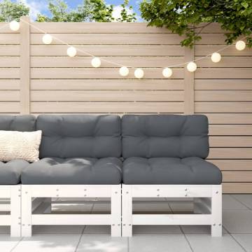 Garden Middle Sofas 2 pcs - White Solid Wood Pine | HipoMarket