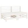 Garden Middle Sofas 2 pcs - White Solid Wood Pine | HipoMarket