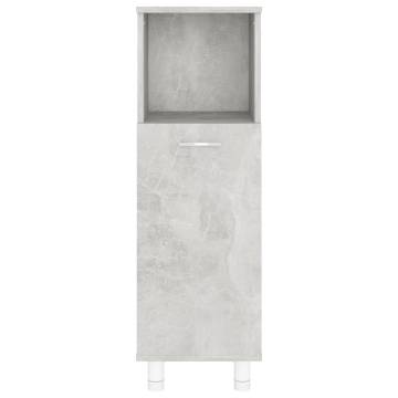 Stylish Bathroom Cabinet in Concrete Grey - 30x30x95 cm