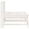 Garden Middle Sofas 2 pcs - White Solid Wood Pine | HipoMarket