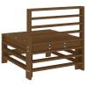 Garden Middle Sofas 2 pcs in Honey Brown - Solid Wood Pine