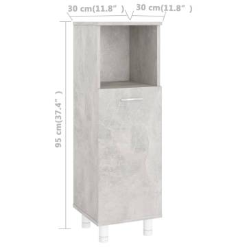 Stylish Bathroom Cabinet in Concrete Grey - 30x30x95 cm