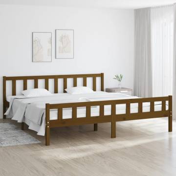 Honey Brown Solid Wood Bed Frame 180x200 cm - Super King Size