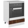 Elegant Brown Oak Oven Cabinet - Space-Saving Design