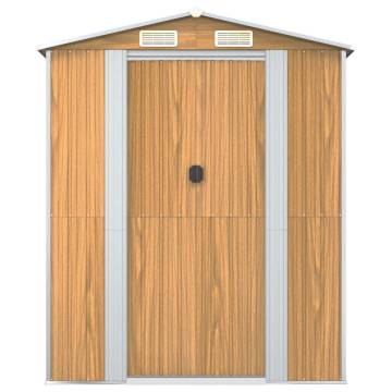 Garden Shed Light Brown 192x357x223 cm | Durable Steel Storage