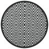 Stylish Outdoor Carpet White & Black Ø120 cm - Hipomarket