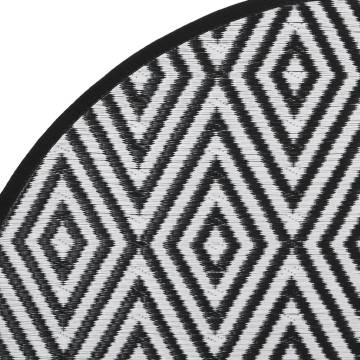 Stylish Outdoor Carpet White & Black Ø120 cm - Hipomarket