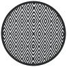 Outdoor Carpet White and Black Ø200 cm - Durable & Stylish