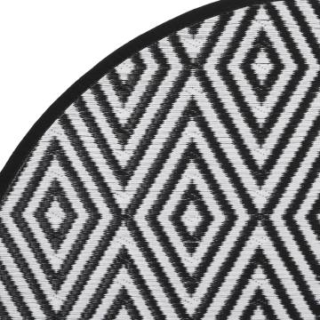 Outdoor Carpet White and Black Ø200 cm - Durable & Stylish