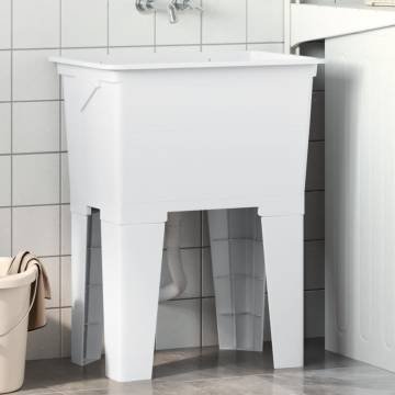 Durable White Laundry Tub 59x41 cm - Ideal for Home Use