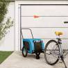 Pet Bike Trailer Blue and Black Oxford Fabric and Iron Colour blue and black Size 125 x 63 x 66 cm 