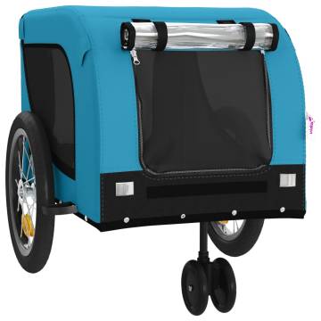 Pet Bike Trailer - Blue and Black Oxford Fabric & Iron