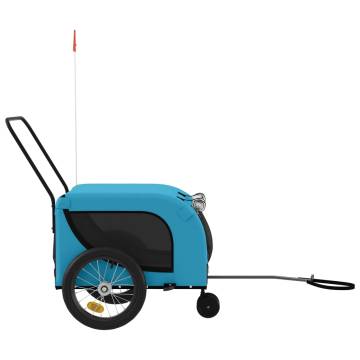 Pet Bike Trailer - Blue and Black Oxford Fabric & Iron