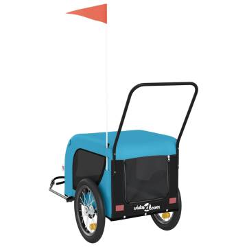 Pet Bike Trailer - Blue and Black Oxford Fabric & Iron